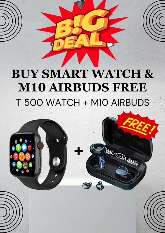 Big Deal - T500 Smartwatch + M 10 Airbuds
